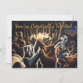 Beer-uitnodigingen personaliseren dansende Beer Ar Kaart (Voorkant)