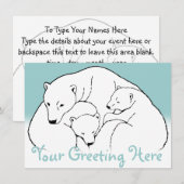 Beer Uitnodigingen Speciaal Polair Beer Kaart (Voorkant / Achterkant)