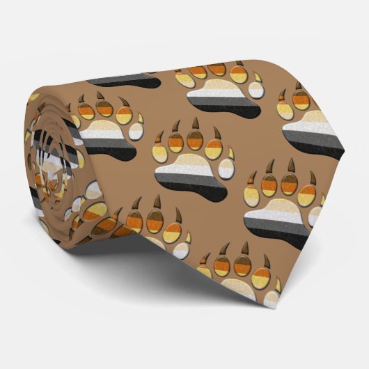 Beer - Ursine beerklauw symbool Stropdas (Opgerold)