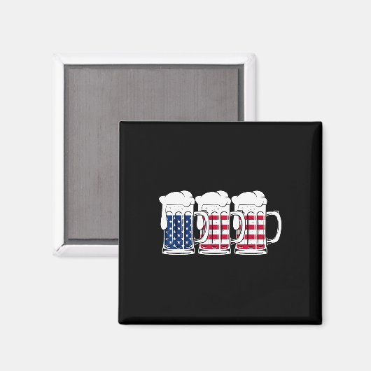 Beer USA Vlag Amerika Drink Amerikaanse Mannen Vro Magneet (Voorkant / Achterkant)