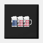 Beer USA Vlag Amerika Drink Amerikaanse Mannen Vro Magneet (Voorkant)