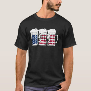 Beer USA Vlag Amerika Drink Amerikaanse Mannen Vro T-shirt