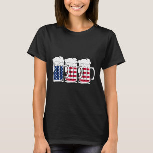 Beer USA Vlag Amerika Drink Amerikaanse Mannen Vro T-shirt