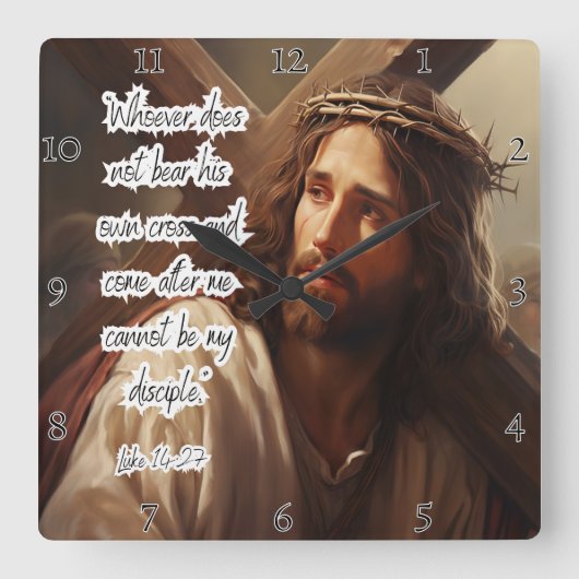 Beer uw kruis, discipel vierkante klok (Voorkant)