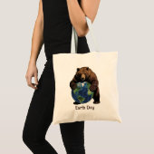 Beer van aardedag die de planeet omhelst ontwerp tote bag (Voorkant (product))