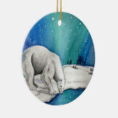 Beer van Aurora Polar Keramisch Ornament (Rechts)