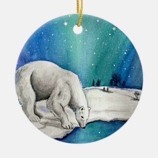 Beer van Aurora Polar Keramisch Ornament (Voorkant)