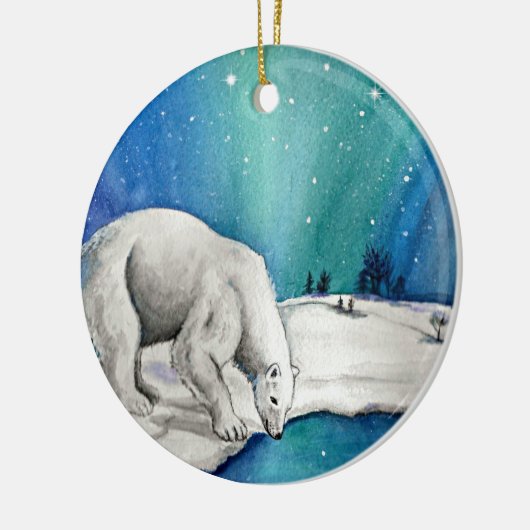 Beer van Aurora Polar Keramisch Ornament (Links)