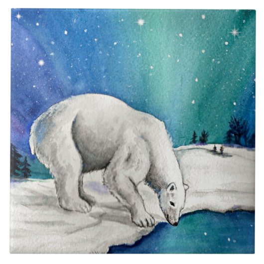 Beer van Aurora Polar Tegeltje (Voorkant)
