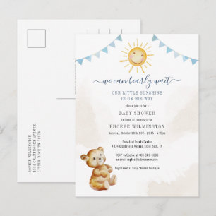 Beer van Baby shower van jongens en Waterverf van  Uitnodiging Briefkaart