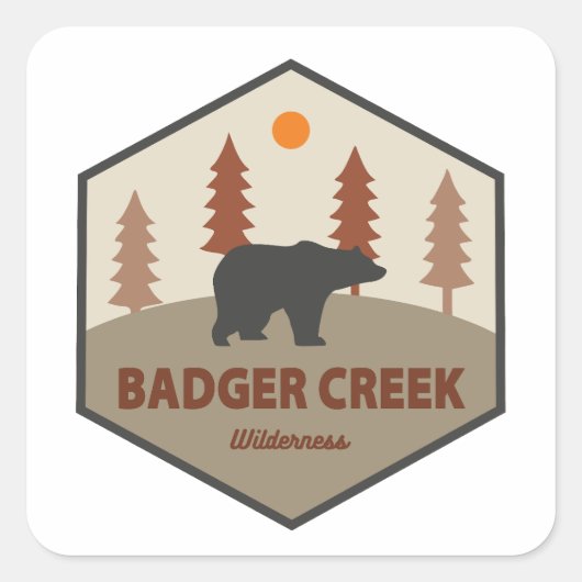 Beer van Badger Creek Wilderness Oregon Vierkante Sticker (Voorkant)