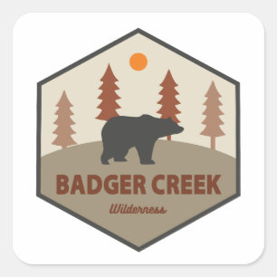 Beer van Badger Creek Wilderness Oregon Vierkante Sticker