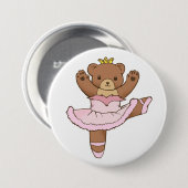 Beer van Ballerina in de Button van Roze Tutu (Voorkant /achterkant)