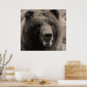 Beer van Beauful Brown Grizzly Poster (Keuken)