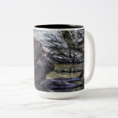 Beer van Beauful Brown Grizzly Tweekleurige Koffiemok (Voorkant rechts)