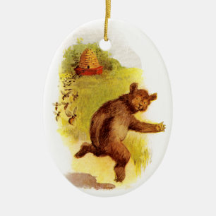Beer van bijen keramisch ornament