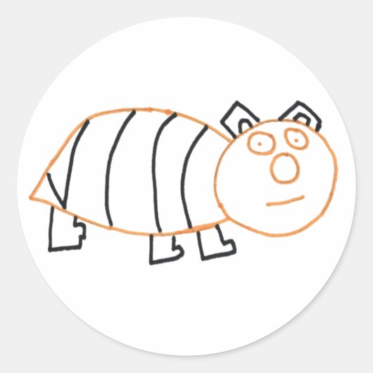 Beer van bijen Ronde Stickers (Voorkant)
