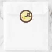 Beer van bijenkooi en boetesegels ronde sticker (Tas)