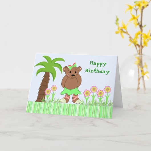 Beer van Birthday Kaart (Gele Bloem)