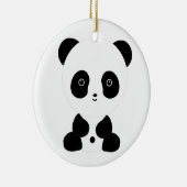Beer van Black en White Panda Keramisch Ornament (Rechts)