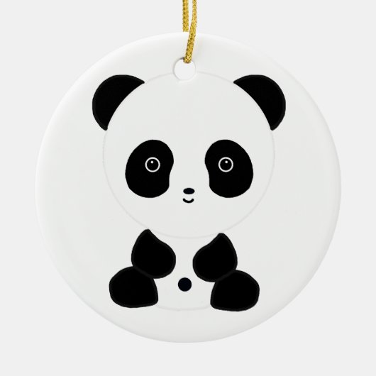 Beer van Black en White Panda Keramisch Ornament (Voorkant)