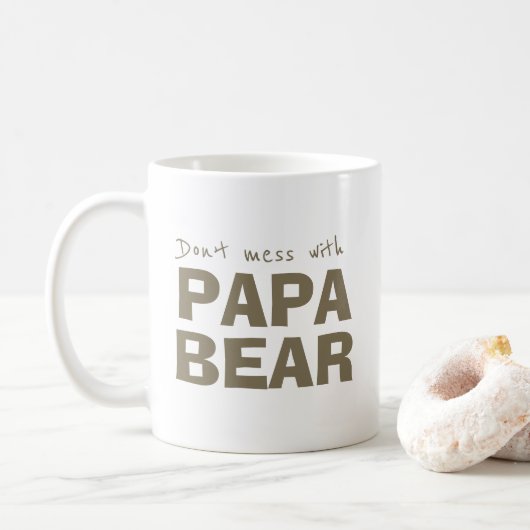 Beer van bruin papa's Minimalistische Mok van typo (Met donut)