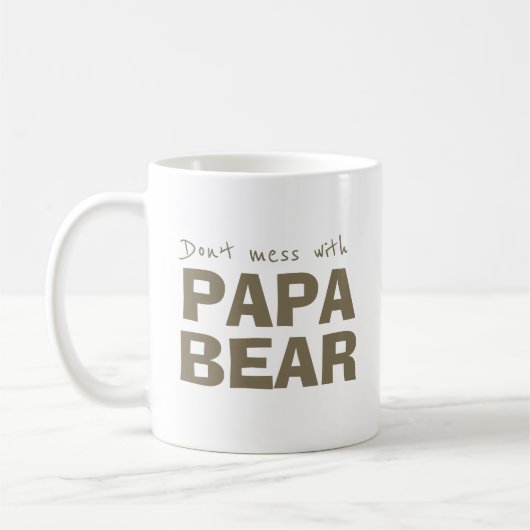 Beer van bruin papa's Minimalistische Mok van typo (Links)