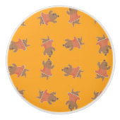 Beer van bruindansballerina keramische knop (Voorkant)