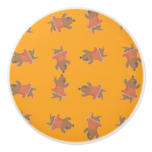 Beer van bruindansballerina keramische knop