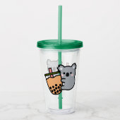 Beer van Bubble Tea en Koala Acryl Drinkbeker (Voorkant)