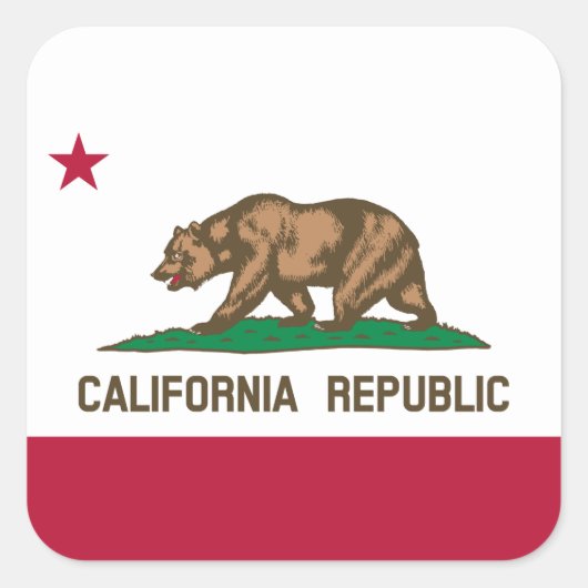 Beer van Californië: Cali Golden State Vierkante Sticker (Voorkant)