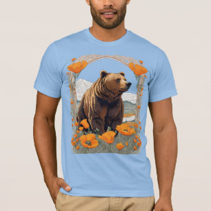 Beer Van Californië In Klaprozen Landschap T-shirt
