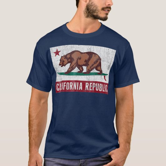 Beer van Californië op Surfboardvlag T-shirt (Voorkant)