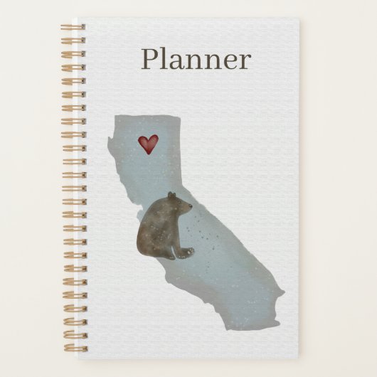 Beer van Californië | Waterverf Planner | 5.5 x 8. (Voorkant)