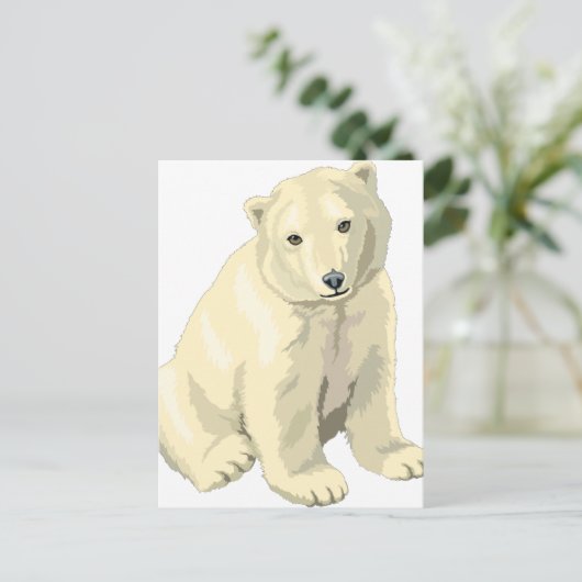 Beer van Cudly Polar Briefkaart (Staand voorkant)