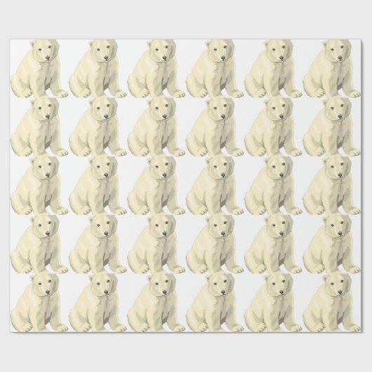 Beer van Cudly Polar Cadeaupapier (Vlak)