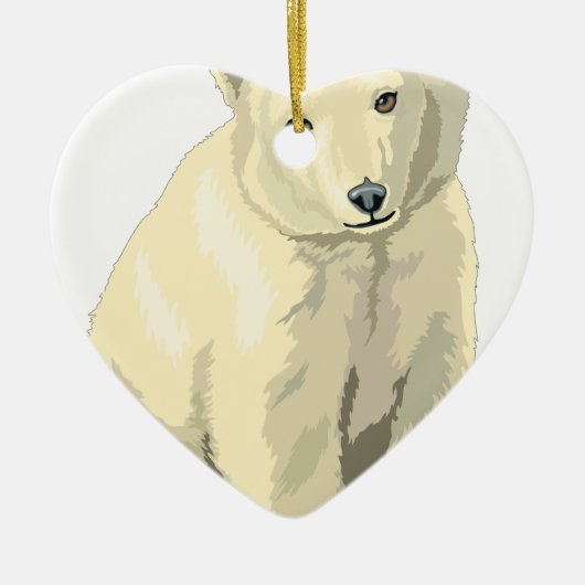 Beer van Cudly Polar Keramisch Ornament (Voorkant)
