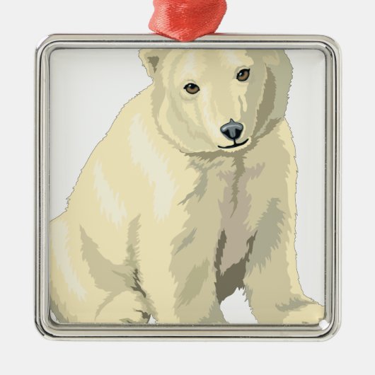 Beer van Cudly Polar Metalen Ornament (Voorkant)