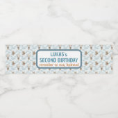 Beer van Cute Pastel Blue Waterverf Pilot Waterfles Etiket (Enkel label)