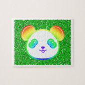 Beer van Cute Rainbow Panda op de achtergrond van Legpuzzel (Horizontaal)