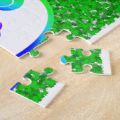 Beer van Cute Rainbow Panda op de achtergrond van Legpuzzel (Zijkant)