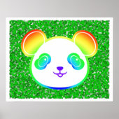 Beer van Cute Rainbow Panda op de achtergrond van Poster (Voorkant)