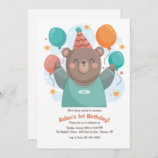 Beer van de Birthday met uitnodiging tot het indie (Voorkant / Achterkant)