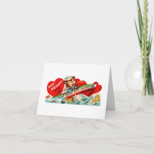  Beer van de Boating Leraar Valentijn Kaart (Voorkant)