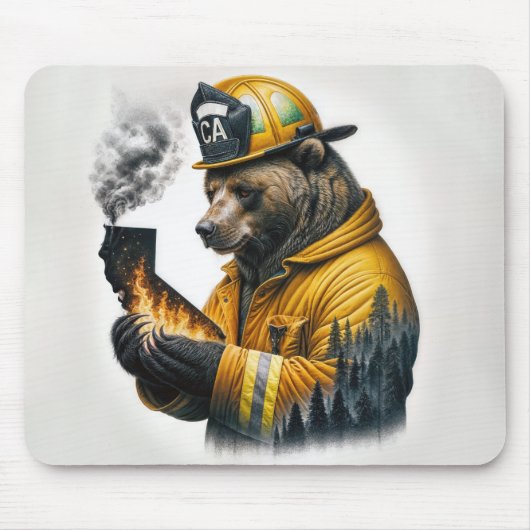 Beer van de brandweer van Californië Muismat (Voorkant)