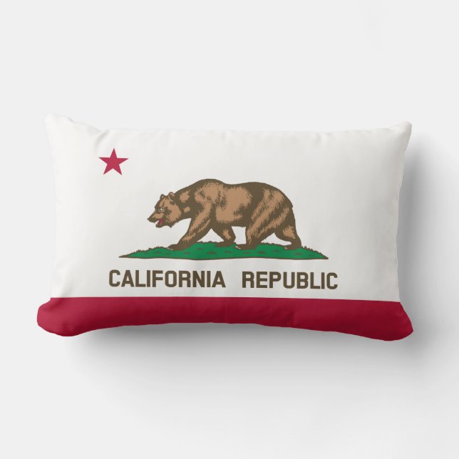 Beer van de Californische staat Flag Grizzly Kussen (Voorkant)