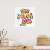 Beer van de fitness van de oefening poster (Keuken)