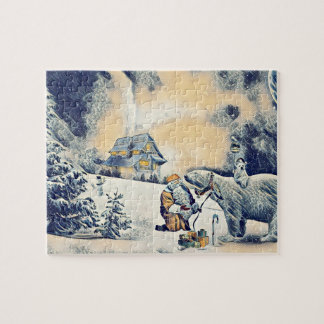 Beer van de kerstman van het Japanse golfkunstwerk Legpuzzel