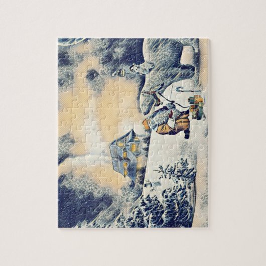 Beer van de kerstman van het Japanse golfkunstwerk Legpuzzel (Verticaal)