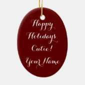 Beer van de kerstversiering van het Malshi-ovaal Keramisch Ornament (Achterkant)